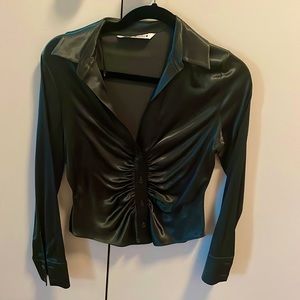 Silk Fall Green Ruched Top